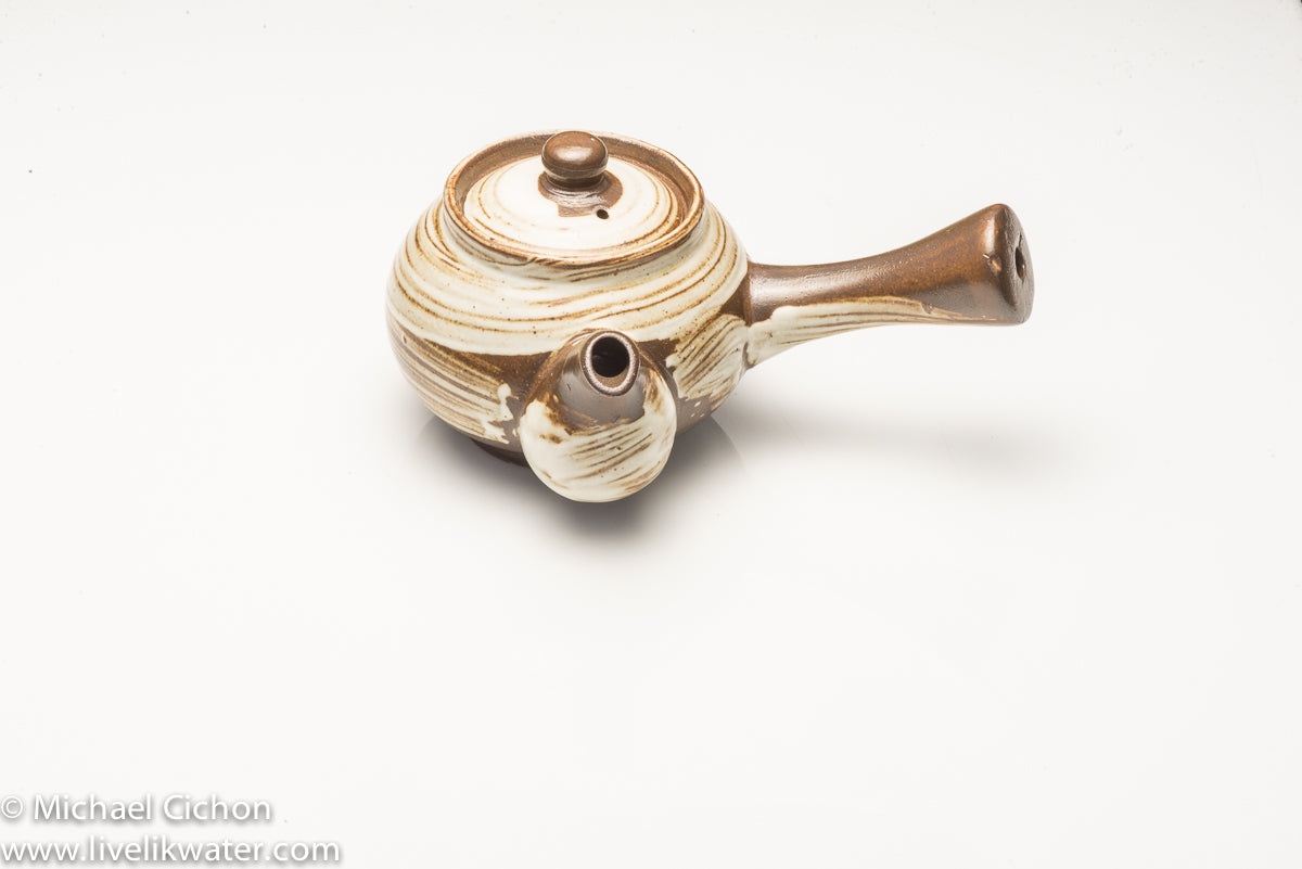 5 Cup Korean Tea Set- brown-white - Image 3